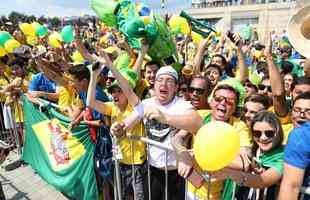 Delegao do Brasil desembarcou em Kazan, na Rssia, nesta quinta-feira, vspera do jogo com a Blgica, pelas quartas de final da Copa do Mundo