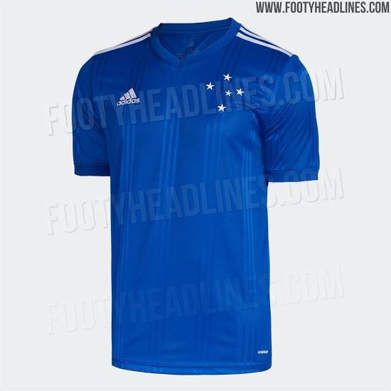 Site www.footyheadlines.com obteve fotos da camisa azul do Cruzeiro de 2020, confeccionadas pela Adidas
