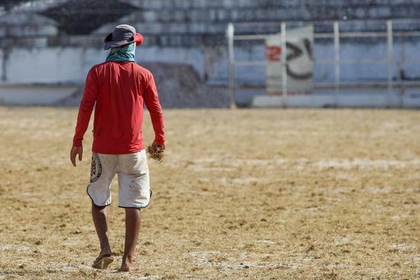 Enquanto aguarda a definição de quem será o treinador para iniciar montagem do elenco, Santa Cruz investe na reforma do gramado de seu estádio para receber as partidas da temporada 2020