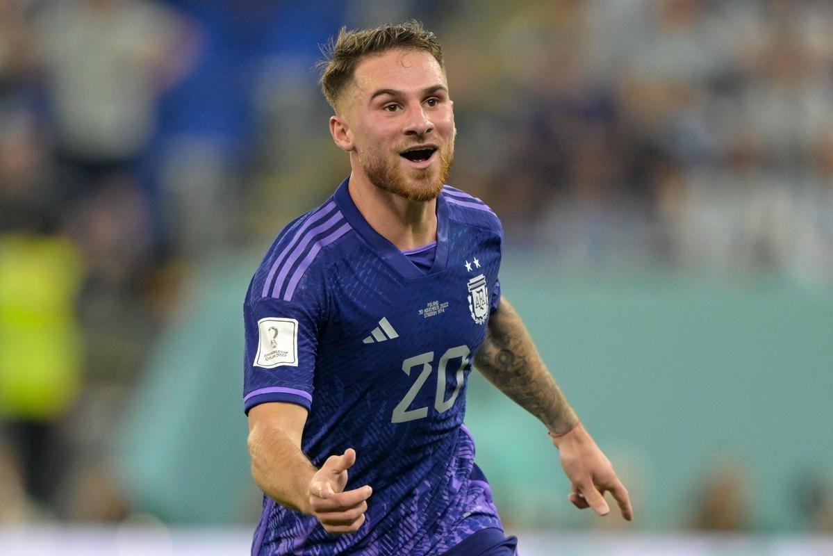 Alexis Mac Allister marcou o primeiro gol da Argentina sobre a Polnia no Estdio 974, em duelo pelo Grupo C da Copa do Mundo