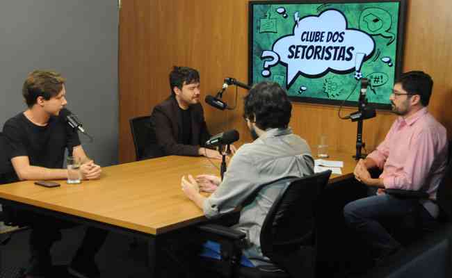 João Vitor Marques, Cadu Doné, Tiago Mattar e Bruno Furtado no primeiro episódio do Clube dos Setoristas