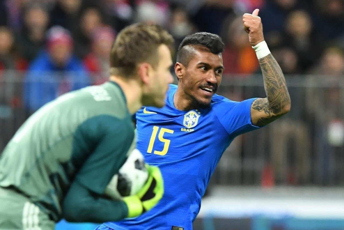 Imagem da partida amistosa entre Rssia e Brasil, no Estdio Lujniki, em Moscou