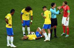 Neymar foi muito marcado no duelo contra a Sua