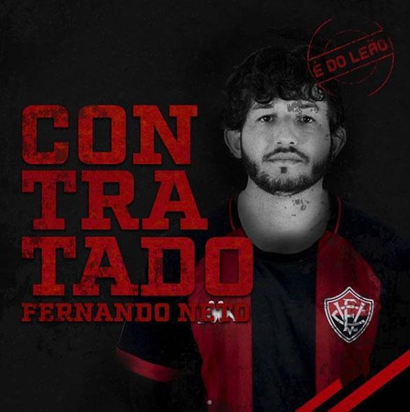 O Vitria anunciou a contratao do meio-campista Fernando Neto, que estava no Paran