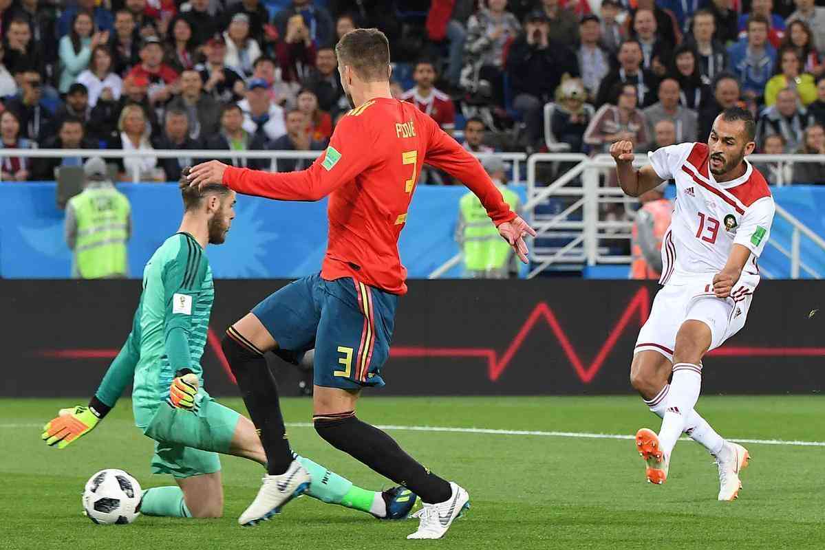 Veja imagens dos jogo entre Espanha e Marrocos pelo Grupo B da Copa do Mundo