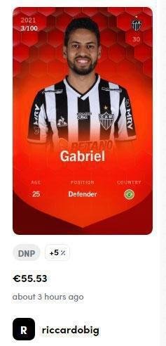 Gabriel - 55,53 euros (R$ 353,62) pela carta rara