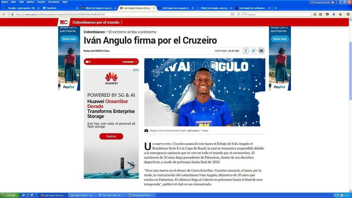 Verso colombiana do jornal Marca frisou que este ser um novo desafio na carreira do atacante