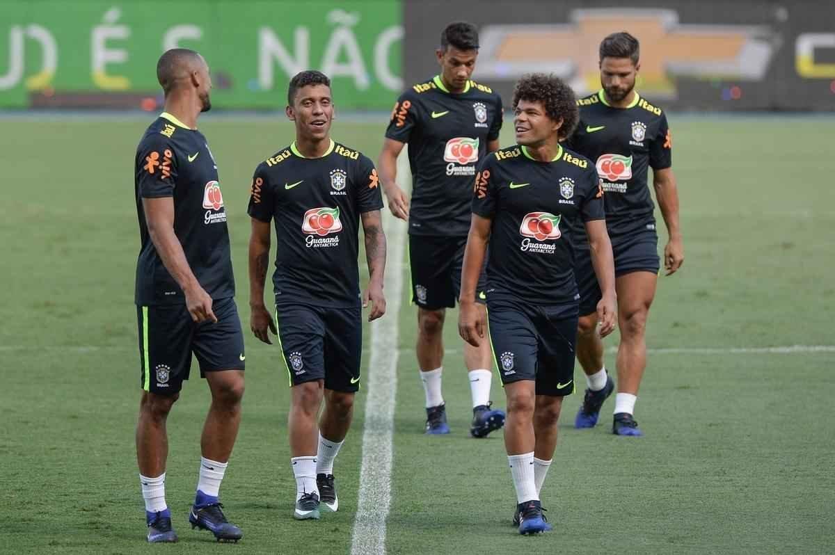 Treino da Seleo Brasileira no Engenho, no Rio de Janeiro, visando ao Jogo da Amizade