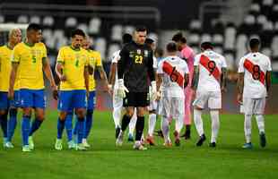 Brasil e Peru se enfrentaram no Estdio Nilton Santos, pelas semifinais da Copa Amrica 