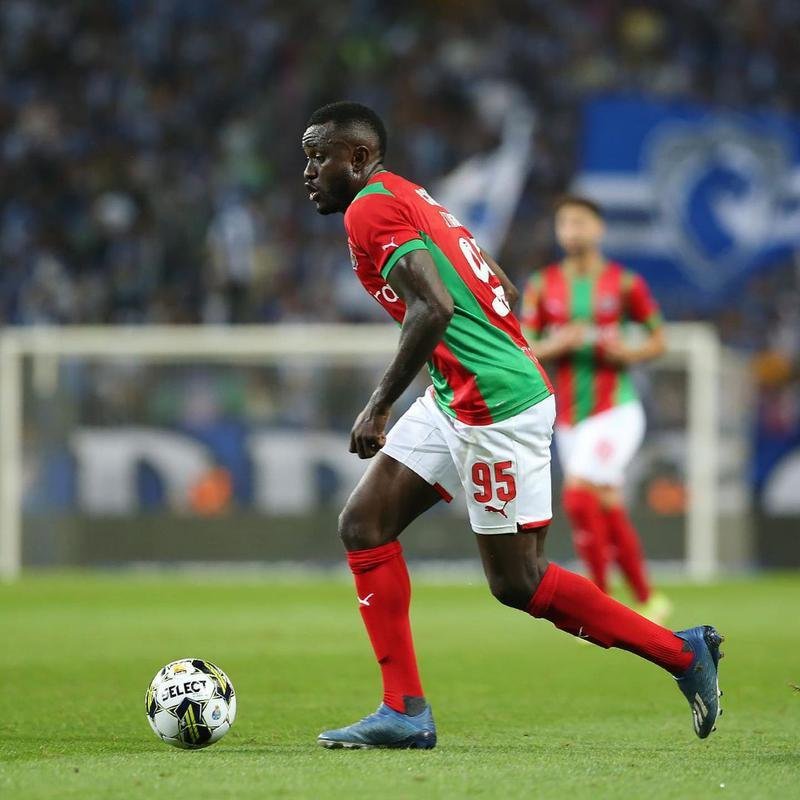 Atacante Joel pelo Martimo, de Portugal, em 2022
