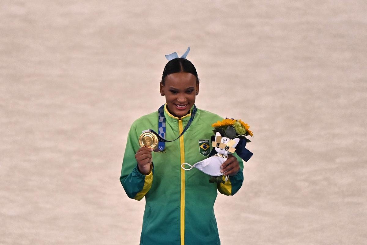 Rebeca Andrade conquistou a medalha de ouro no salto