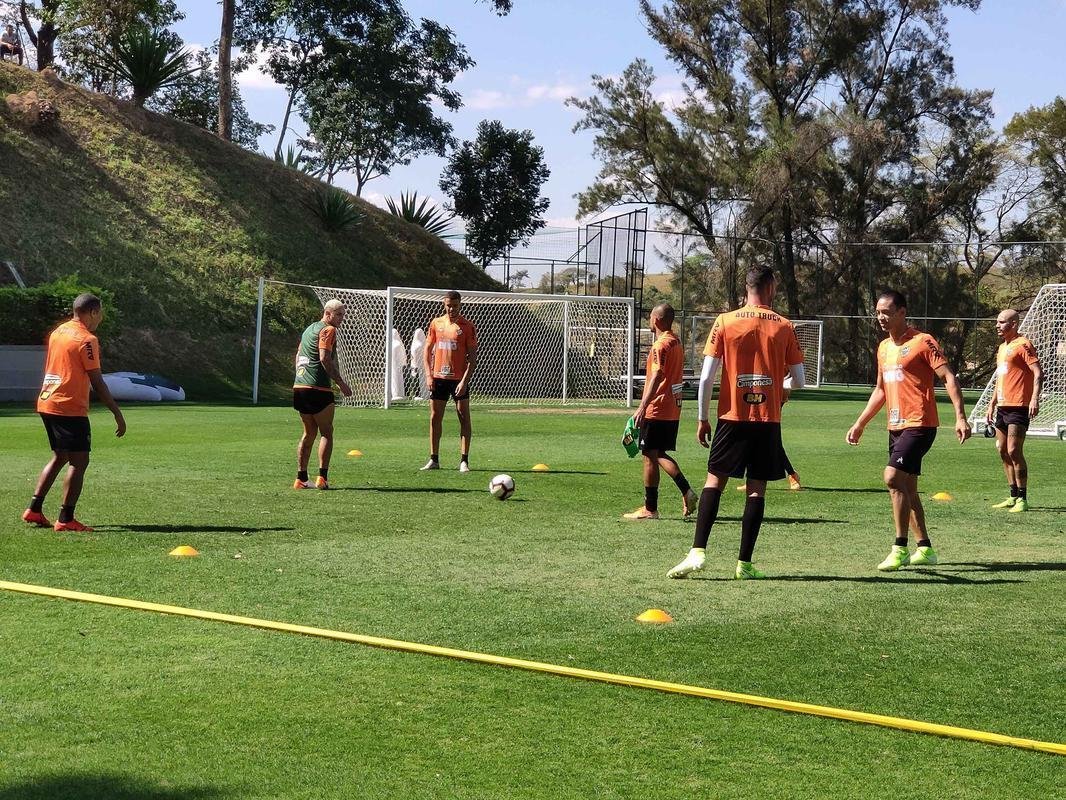 Jogadores do Atltico treinaram na manh deste domingo, em preparao para jogo contra La Equidad-COL