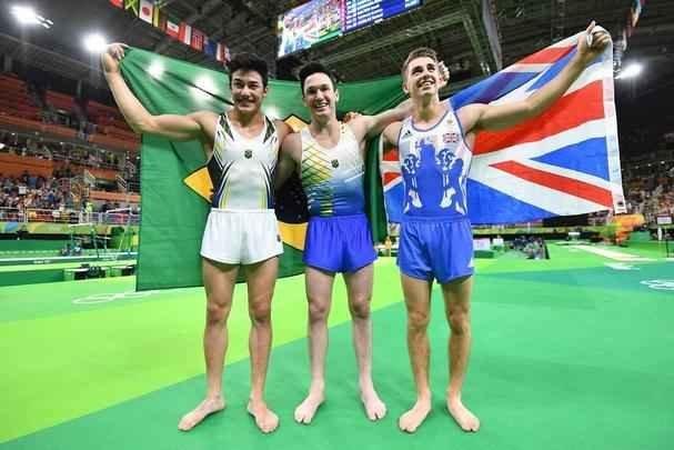Brasileiros Diego Hypolito e Arthur Nory conquistaram a medalha de prata e bronze, respectivamente, na prova de solo da ginstica nos Jogos Olmpicos do Rio de Janeiro