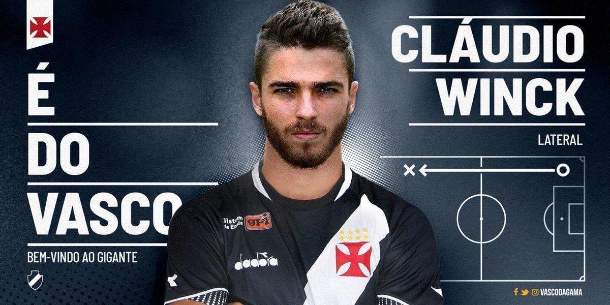 O Vasco anunciou o lateral-direito Cludio Winck, de 24 anos. O jogador pertencia ao Internacional, mas atuou pelo Sport em 2018