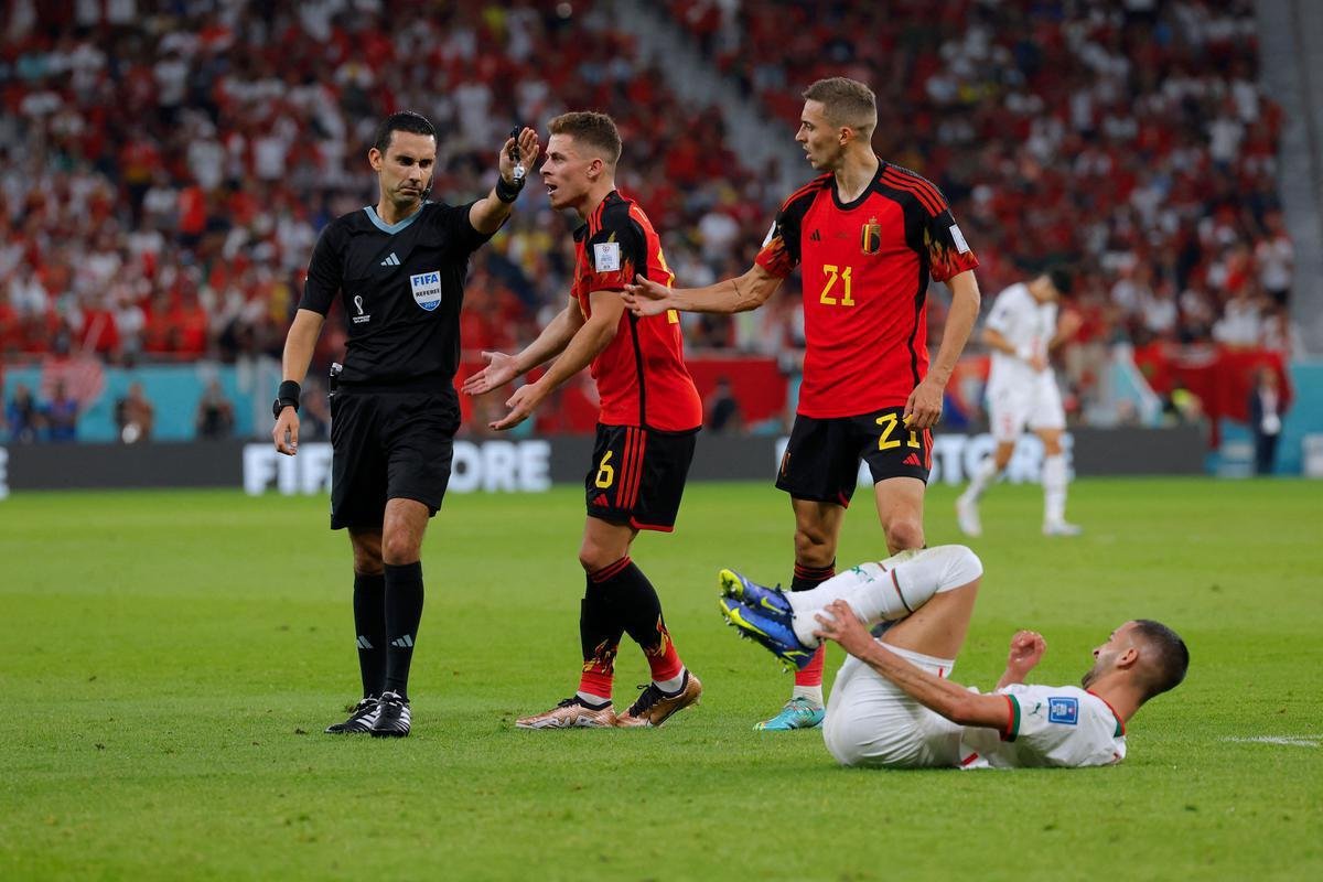 Blgica e Marrocos se enfrentaram no Estdio Al-Thumama