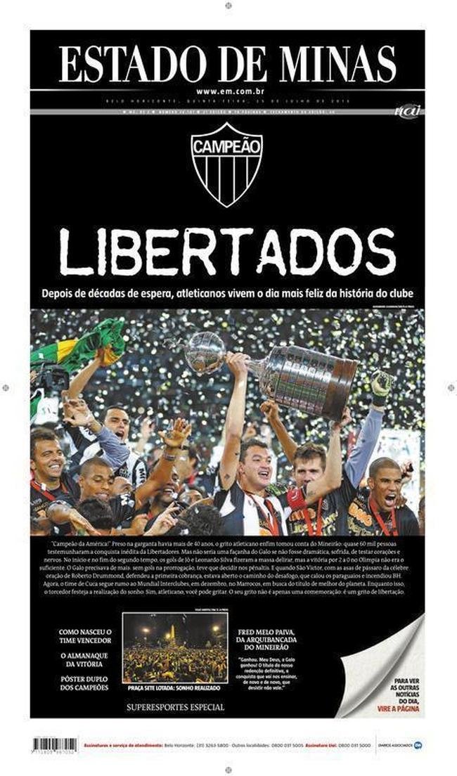 Vit�ria sobre o Olimpia-PAR na final da Libertadores, (24/07), no Mineir�o