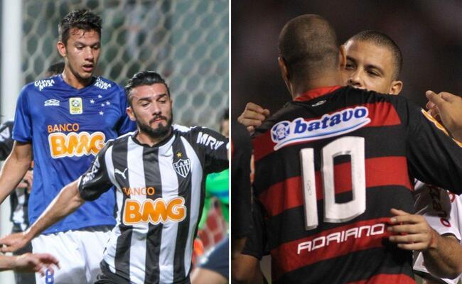 Cruzeiro e Atlético (esq) e Flamengo e Corinthians (dir), de Adriano e Ronaldo, poderiam se enfrentar caso a Supercopa do Brasil tivesse sido realizada de 1992 a 2019
