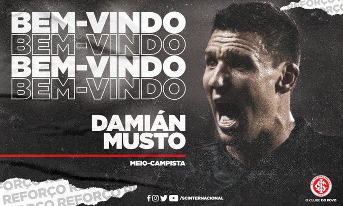 Meia argentino Damián Musto foi contratado pelo Internacional