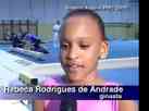 Reportagem mostra Rebeca com 10 anos em treino com Daiane e Laís Souza
