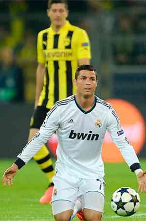 Bem marcado, Cristiano Ronaldo fez o gol do Real, mas no conseguiu evitar placar elstico
