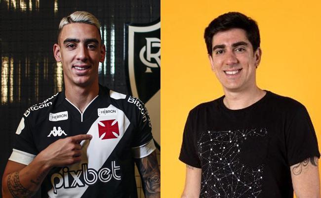 Internautas brincaram que o lateral-direito Pumita Rodríguez, do Vasco, é sósia do humorista Marcelo Adnet