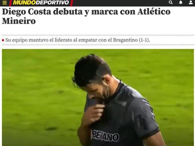 O Mundo Deportivo tambm publicou o vdeo do golao de Diego Costa no empate. 