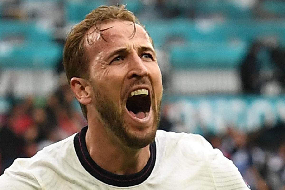 Fotos do gol de Harry Kane, da Inglaterra, sobre a Alemanha, em Wembley. Ingleses venceram por 2 a 0 e avanaram s quartas de final da Eurocopa