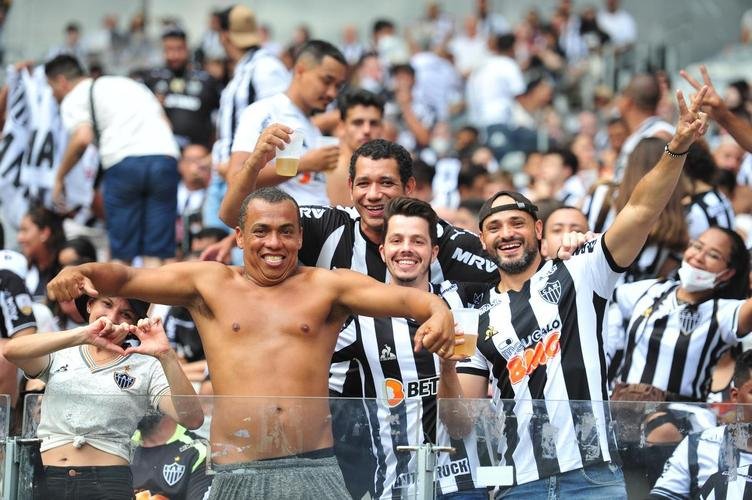 Torcida do Atltico no jogo de ida da final da Copa do Brasil de 2021, contra o Athletico-PR, no Mineiro, em BH