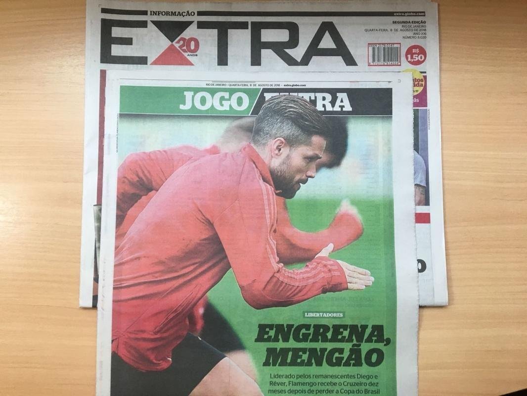 Manchetes dos jornais cariocas destacam o jogo entre Flamengo e Cruzeiro