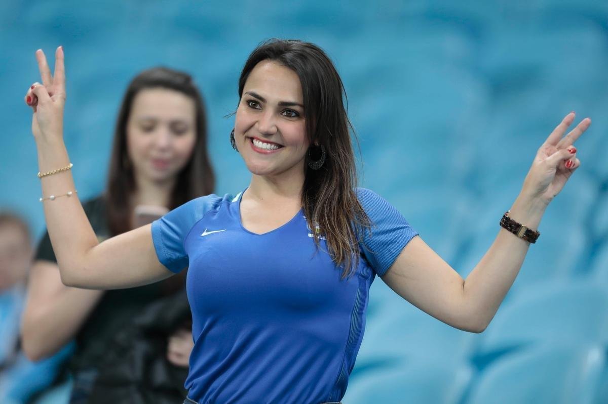 Torcedor acompanhou partida entre Brasil e Equador, na Arena do Grmio, em Porto Alegre