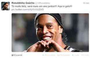 Em janeiro de 2014, Ronaldinho renovou o contrato com o Atltico at o fim do ano