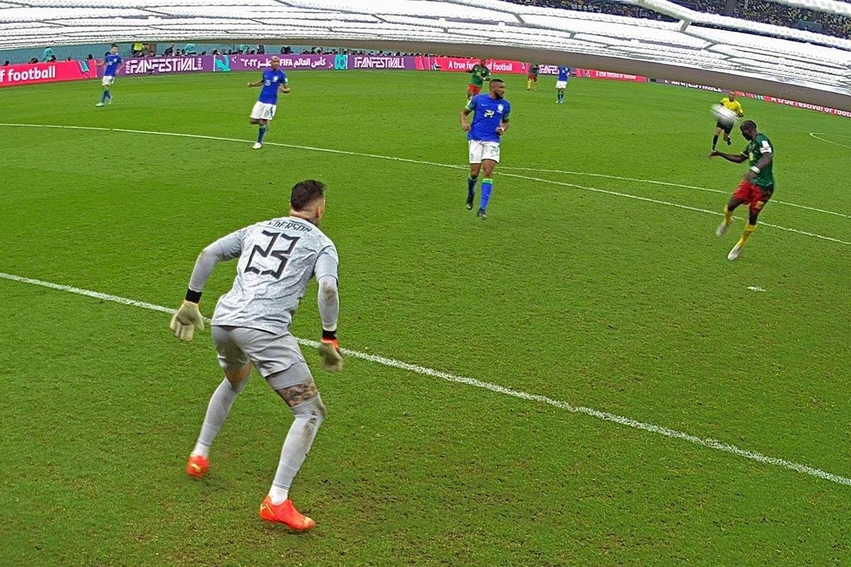Fotos do jogo entre Brasil e Camares, pelo Grupo G da Copa do Mundo do Catar, no estdio Lusail