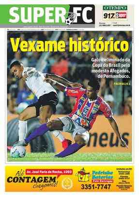 Capas de alguns jornais de Minas Gerais e do Aqui PE relatam os dois lados da partida histrica