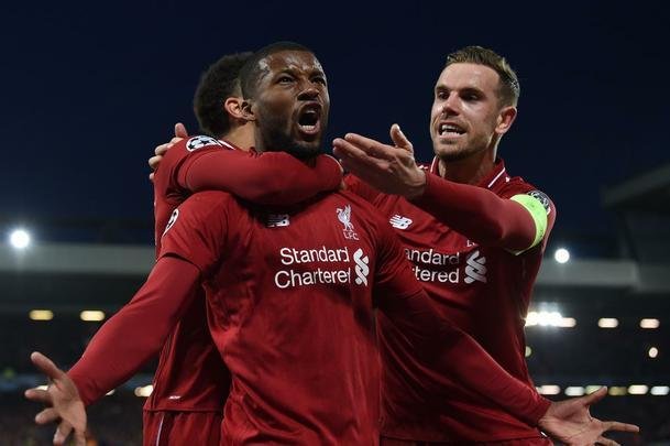 Wijnaldum marcou o terceiro do Liverpool aos 11 do segundo tempo