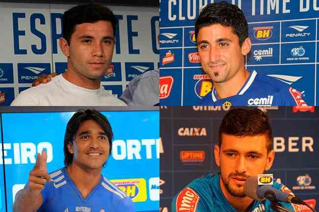 Mena, Pisano, Moreno e Arrascaeta foram alguns estrangeiros que chegaram ao Cruzeiro entre 2014 e 2020
