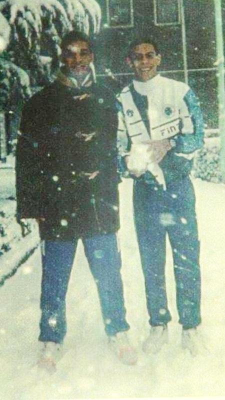 Robson e Ronaldo na neve durante viagem a Tquio, no Japo, em 1994