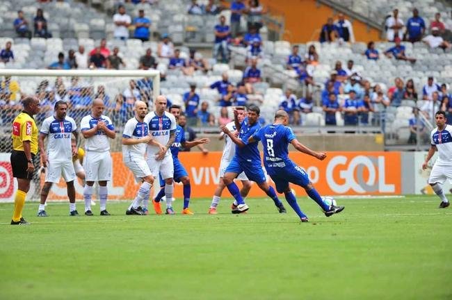 Cruzeiro: time campeo da Trplice Coroa de 2003 venceu equipe de masters por 2 a 1, neste domingo, em jogo festivo realizado no Mineiro