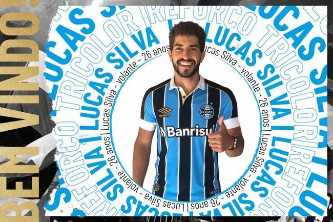 O Grmio anunciou a contratao do volante Lucas Silva, que estava sem clube desde que deixou o Cruzeiro em junho de 2019
