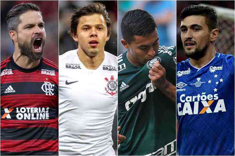 Gilvan de Souza/Flamengo, Rodrigo Coca/Agncia Corinthians, Cesar Greco/Agencia Palmeiras e Marcello Dias/Futura Press