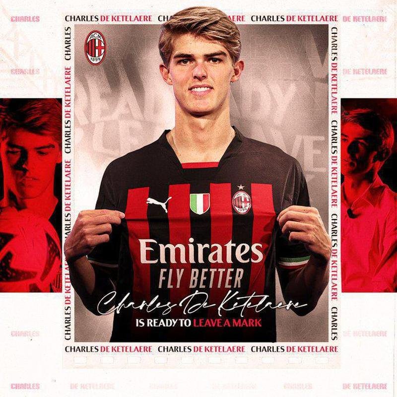 Milan: meio-campista Charles De Ketelaere (ex-Brugge)