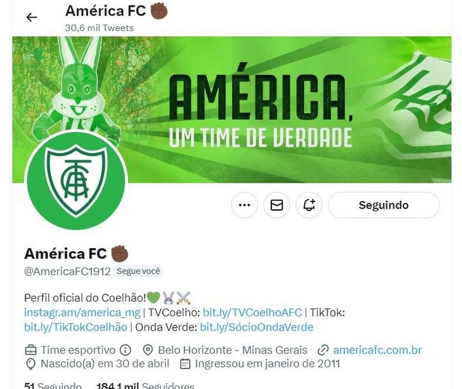 Contas de jogadores e clubes com e sem o perfil de verificado no Twitter