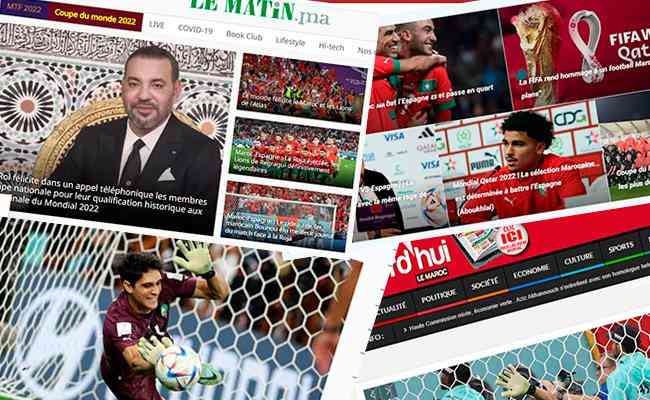 Jornais exaltaram o elenco marroquino aps vitria contra a Espanha, chamando os atletas de 