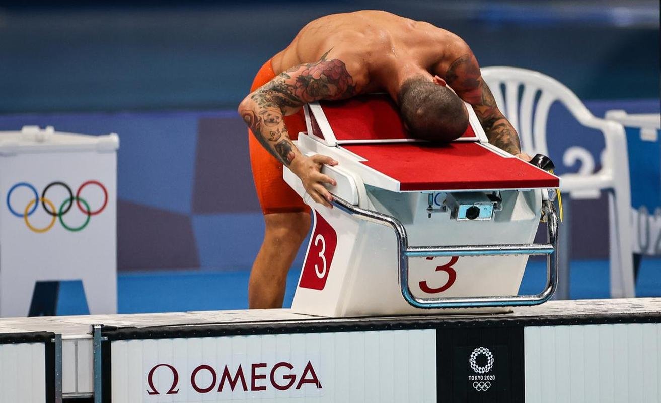 Bruno Fratus, do Minas, percorreu os 50m da piscina do Tokyo Aquatics Centre em 21s57 e levou o bronze