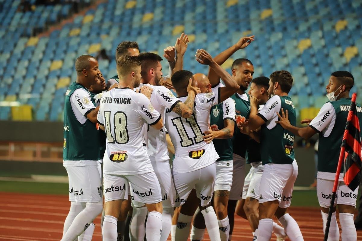 Atltico venceu Atltico-GO de virada, por 4 a 3, com gols de Keno (3) e Nathan; Com resultado, Galo assumiu liderana do Campeonato Brasileiro, com 21 pontos
