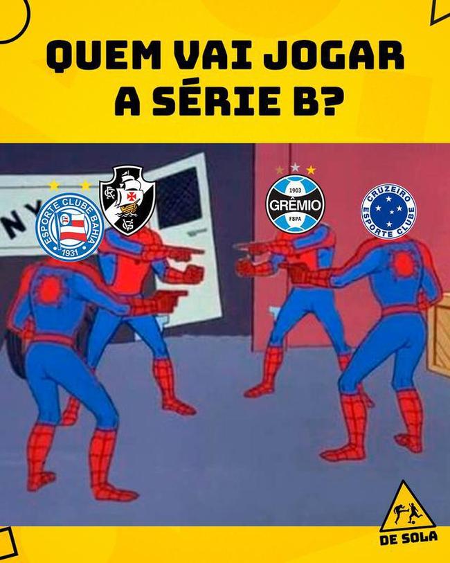 Veja os memes do rebaixamento do Grêmio à Série B
