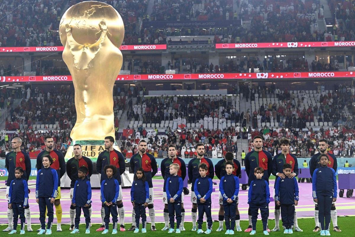 Fotos do jogo entre Marrocos e Portugal no Estdio Al-Thumama, no Catar, pela Copa do Mundo de 2022