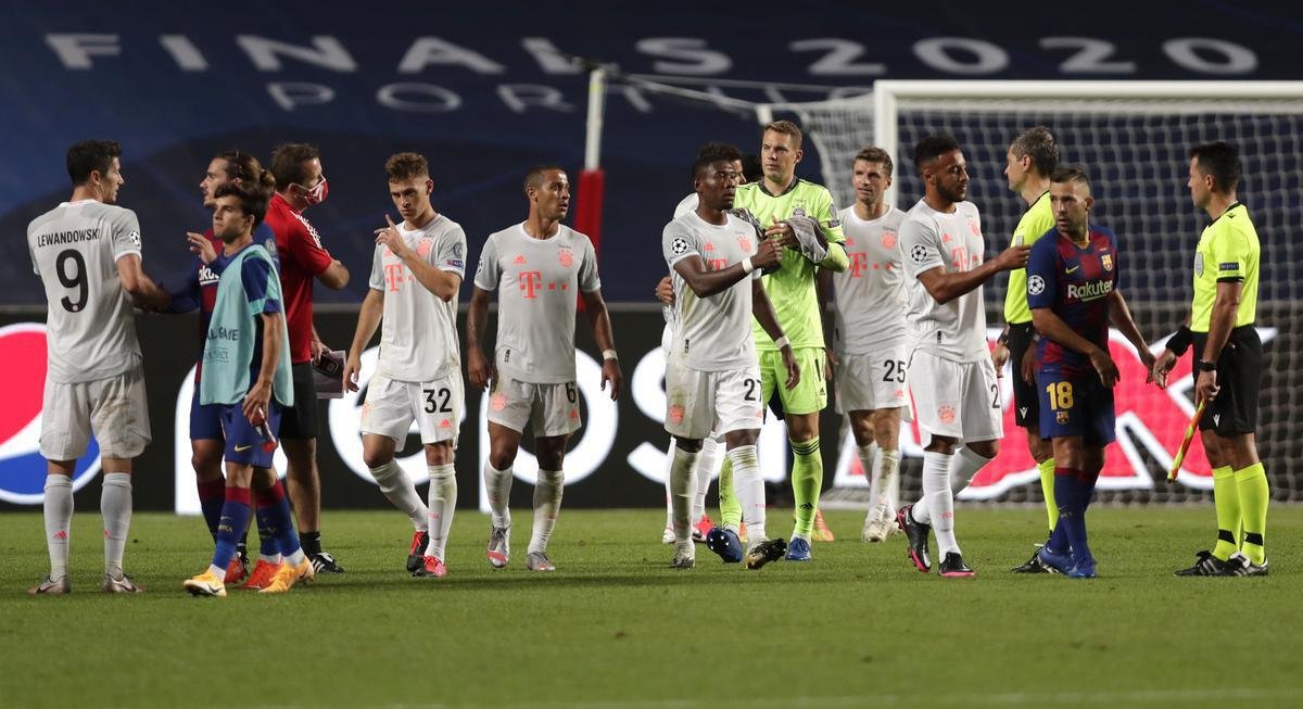 Barcelona  massacrado pelo Bayern de Munique, em Lisboa, por 8 a 2, e cai nas quartas de final da Liga dos Campees 