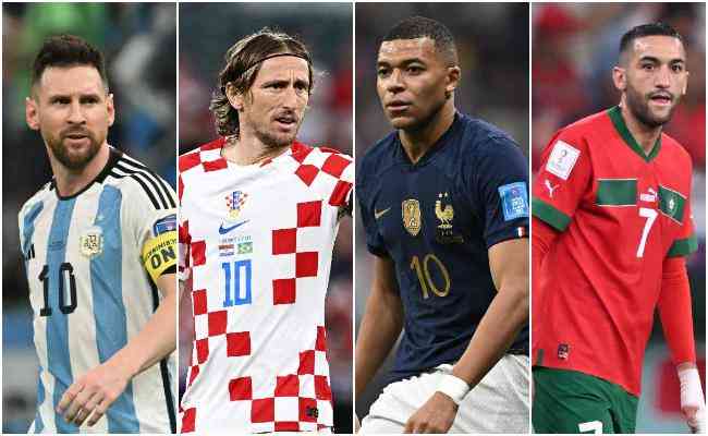 Lionel Messi, Luka Modric, Kylian Mbapp e Hakim Ziyech so alguns dos principais destaques de suas respectivas selees, semifinalistas da Copa do Mundo