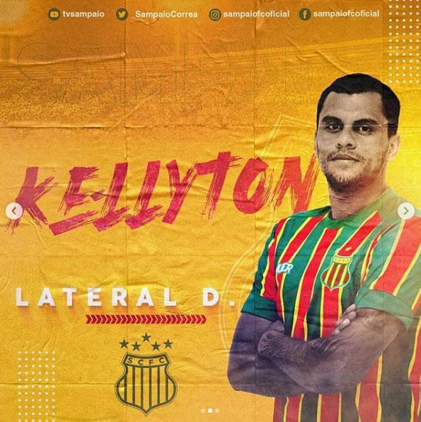 O Sampaio Corra anunciou a contratao do lateral-direito Kellyton, que estava no Gil Vicente, de Portugal