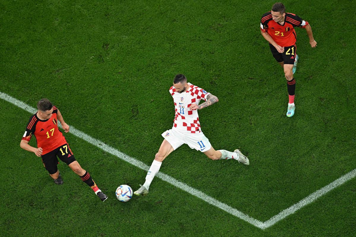 No Estdio  Ahmad Bin Ali, Crocia e Blgica duelam pela ltima rodada do Grupo F da Copa do Mundo do Catar